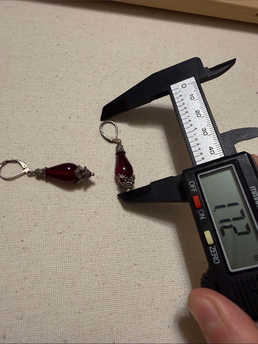 Elegant Sterling Burgundy Teardrop Dangle Earrings - Picture 8 of 10